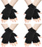 AURUZA 4 Pairs Winter Half Finger Gloves Knitted Fingerless Mittens Warm Stretchy Gloves for Men and Women...